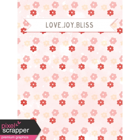 Baby Shower Pink Love.Joy.Bliss Journal Card 3x4