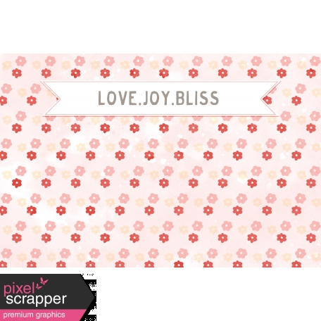 Baby Shower Pink Love.Joy.Bliss Journal Card 4x6