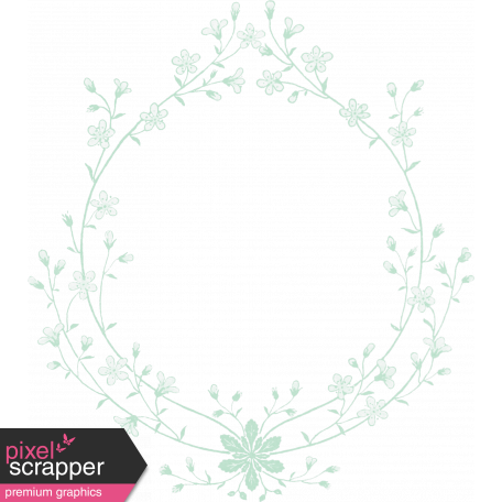 New Day Floral Wreath Light Green Frame