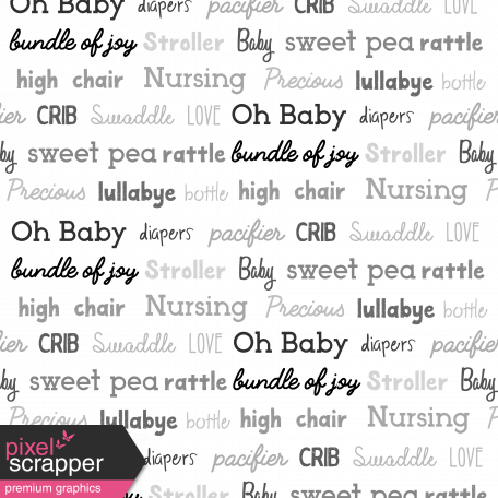 Baby Shower Words Paper Template