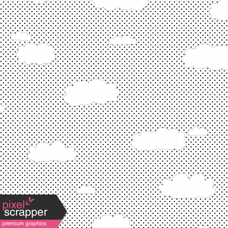 Baby Shower Polka Dot Clouds Paper Template