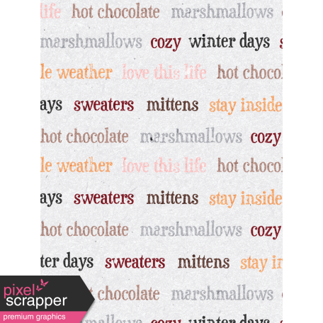 Sweaters & Hot Cocoa Winter Words Journal Card 3x4