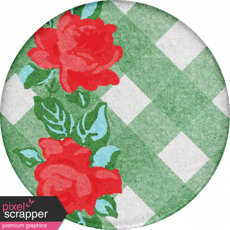 Retro Picnic Rose Round Sticker