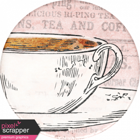 Tea in the Garden Teacup Round Sticker
