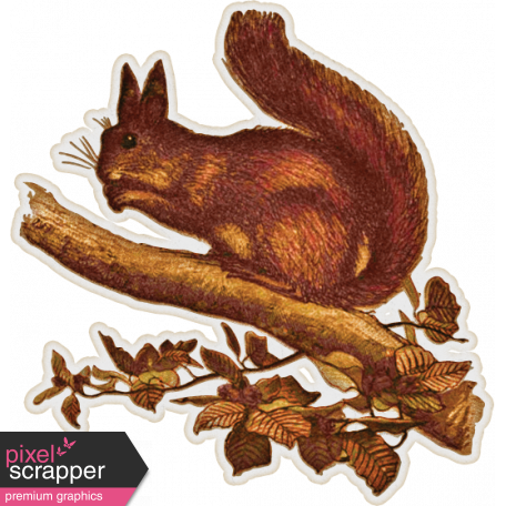 October Days Squirrel Sticker