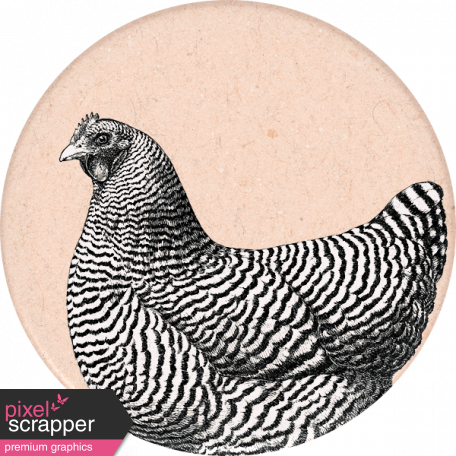 Chicken Keeper Element Round Sticker Hen