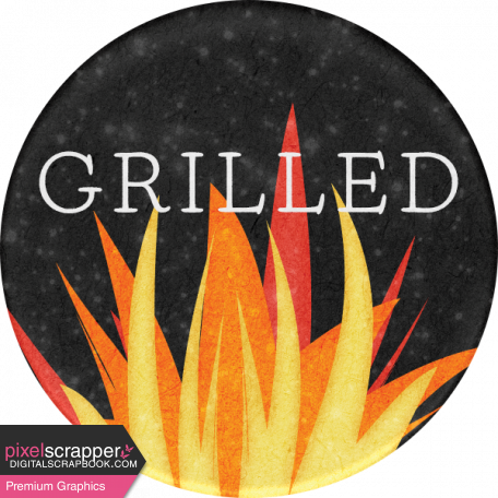 Backyard Summer Element Round Sticker Grilled