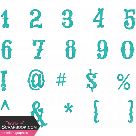 Baking Days Alpha Sheet Numbers - Teal