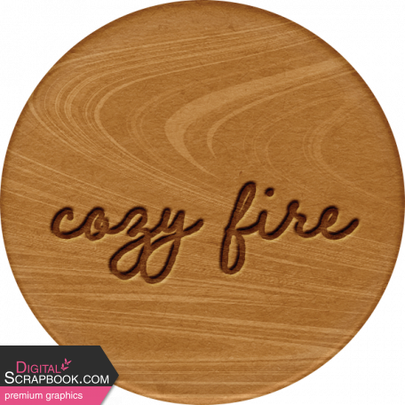 Winter Cozy Element Round Sticker Fire