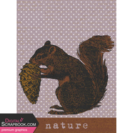 An Autumn to Behold Squirrel 3x4 Journal Card