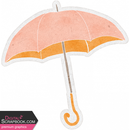 Rainy Days Sticker Umbrella Orange