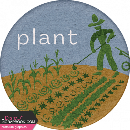 Green Acres Element Round Sticker Plant Alt