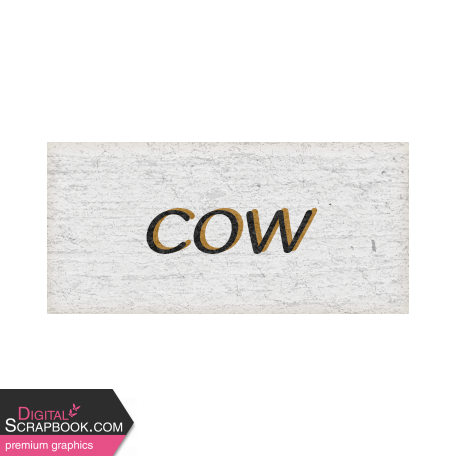 Green Acres Cow Word Art