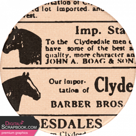 Wild Horses Vintage Newsprint Round Sticker