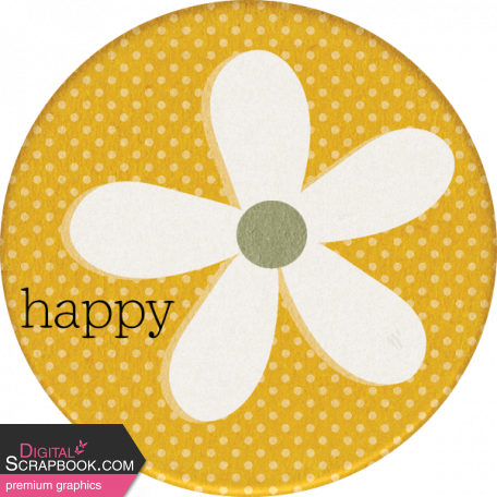 Staycation Happy Round Sticker