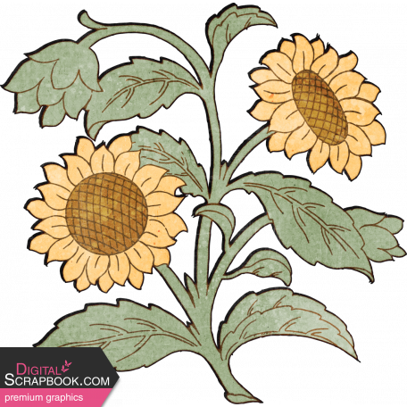 Summer Tea Element Sunflower Sticker Alt