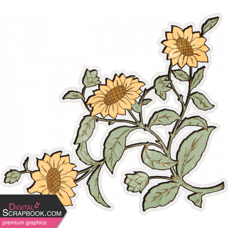 Summer Tea Sunflower Corner Sticker