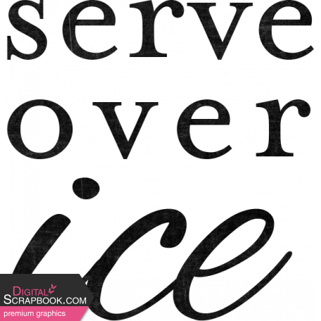 Summer Tea Word Art Serve Over Ice Black