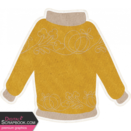 Goldenrod & Pumpkins Mustard Sweater Sticker Alternate