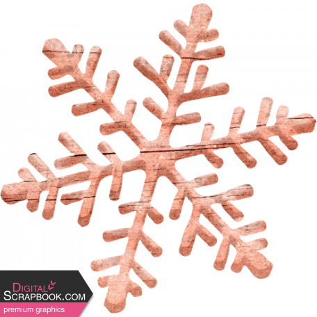 Cranberry Peach Wood Snowflake