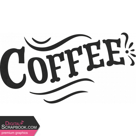 Cozy Mornings Black & White Coffee Word Art