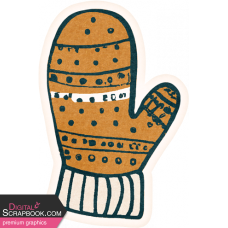 Flurries Gold Mitten Sticker