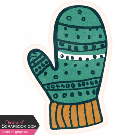 Flurries Teal Mitten Sticker