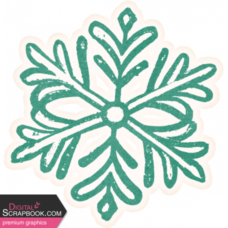Flurries Teal Snowflake Sticker 2