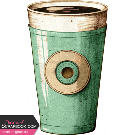 Coffee & Donuts Coffee Cup Vintage Sticker