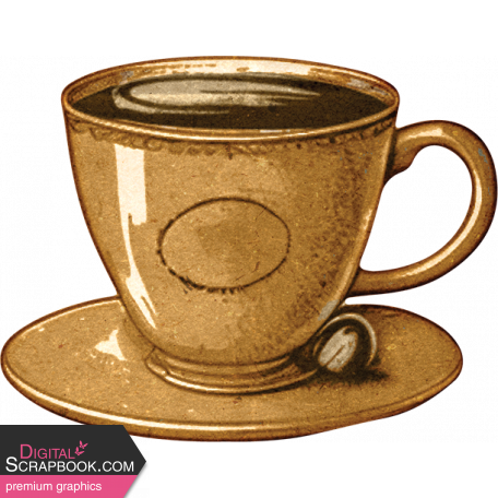 Coffee & Donuts Tan Coffee Cup Vintage Sticker