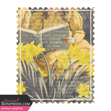 Afternoon Daffodil Element postage stamp book