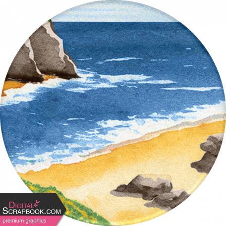 Provincial Seascape Mini round sticker sea