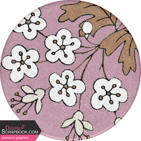 Wildwood Thicket Extras round sticker flower