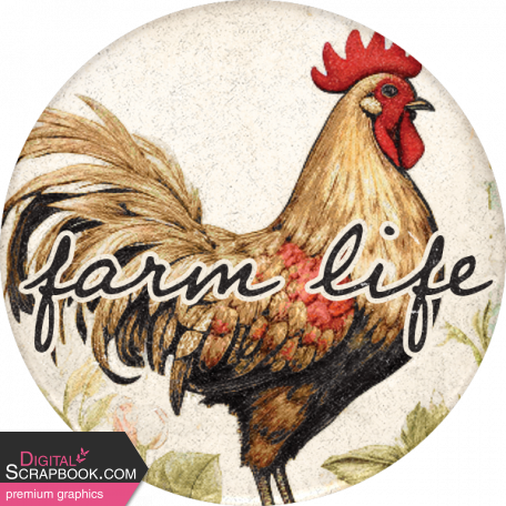 Charlotte's Farm Element round sticker farm life