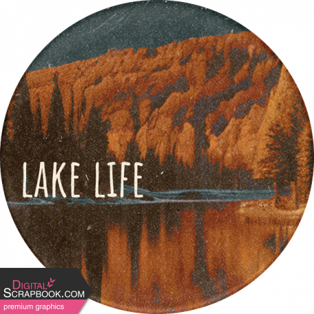 Lakeside Autumn Mini Lake Life Round Sticker