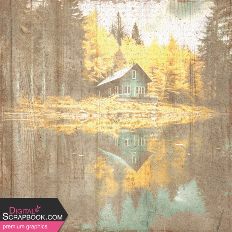 Lakeside Autumn Artsy Lake Paper