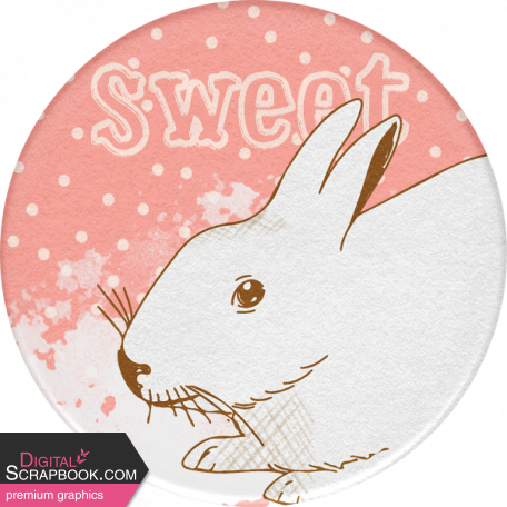 Feathers & Fur Bunny Round Sticker