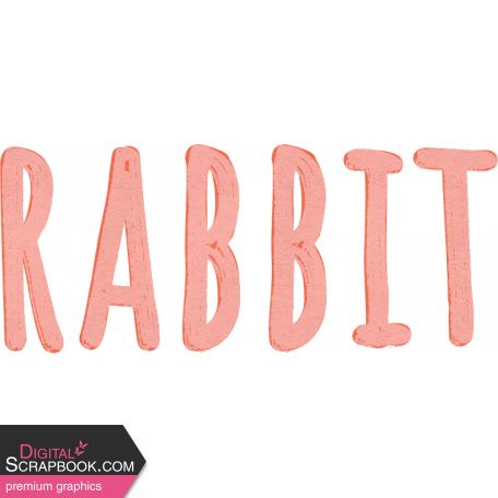 Feathers And Fur Word Art rabbit