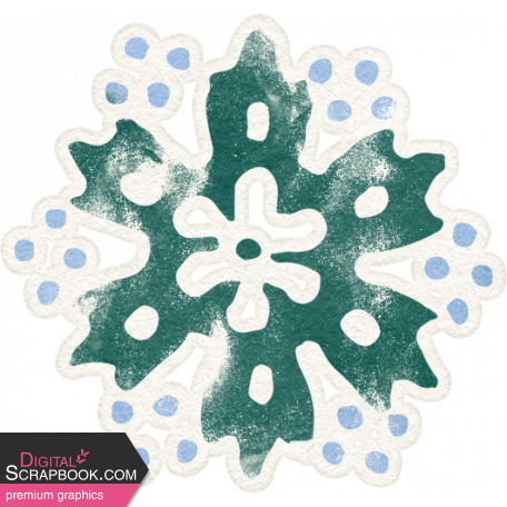 Fancy A Cup Green Snowflake Sticker