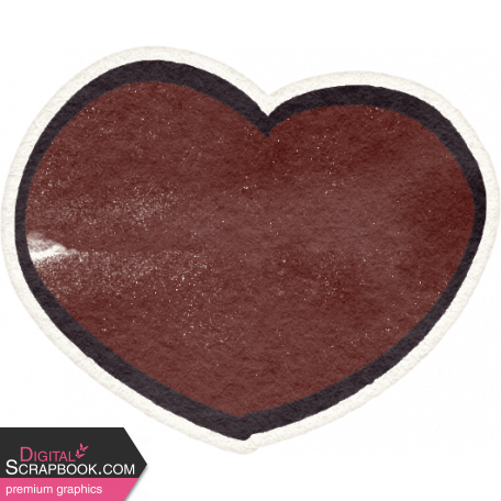 Fancy A Cup Sticker heart 1 brown