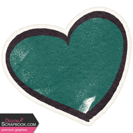 Fancy A Cup Sticker heart 2 green