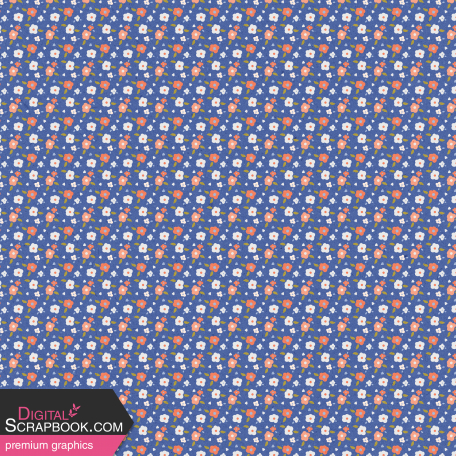 By the Stream Blue Flowers Paper
