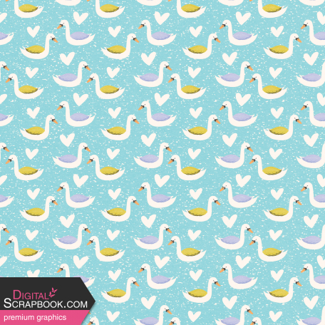 SerendipiTea Swans on Light Blue Paper 