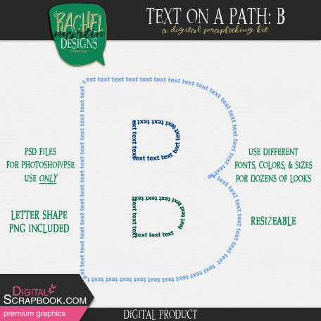 Text on a Path: Alphabet 01: B