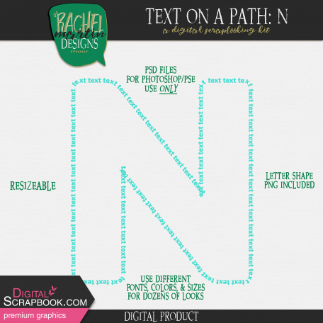 Text on a Path: Alphabet 01: N