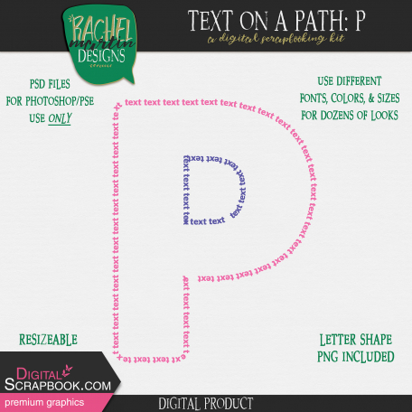 Text on a Path: Alphabet 01: P