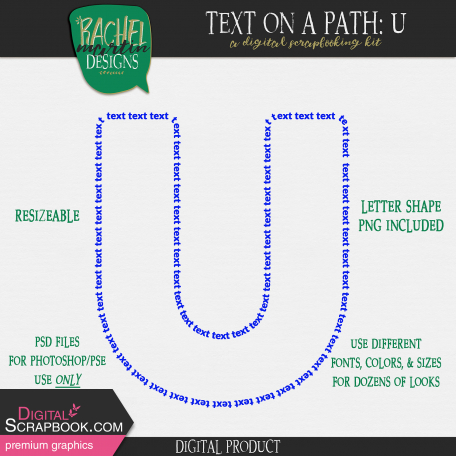 Text on a Path: Alphabet 01: U