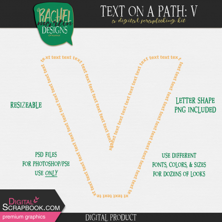 Text on a Path: Alphabet 01: V