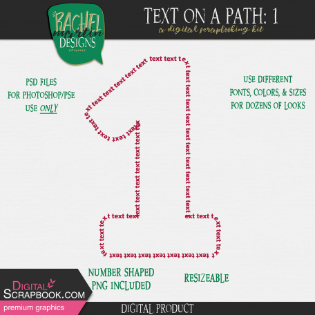 Text On A Path: Numbers: 1