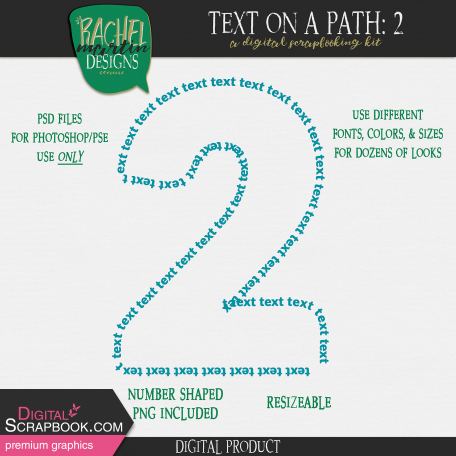 Text On A Path: Numbers: 2
